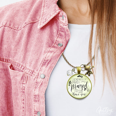 Grateful Necklace Remember Days I Prayed Blessed Bird Jewelry