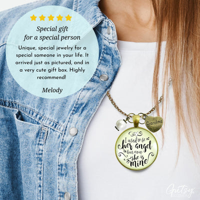 Gutsy Goodness Grandma Memorial Necklace I Used to Be Her Angel Now She's Mine Sympathy Gift - Gutsy Goodness;Grandma Memorial Necklace I Used To Be Her Angel Now She's Mine Sympathy Gift - Gutsy Goodness Handmade Jewelry Gifts