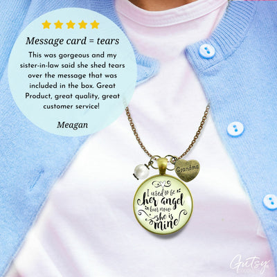 Gutsy Goodness Grandma Memorial Necklace I Used to Be Her Angel Now She's Mine Sympathy Gift - Gutsy Goodness;Grandma Memorial Necklace I Used To Be Her Angel Now She's Mine Sympathy Gift - Gutsy Goodness Handmade Jewelry Gifts