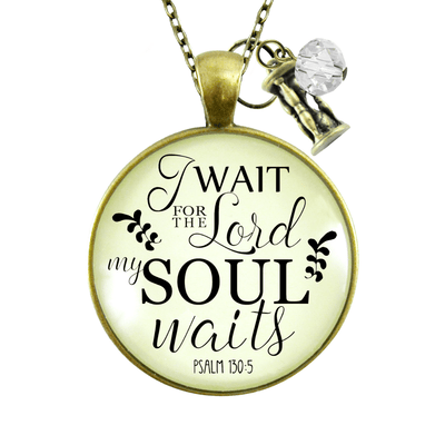 Gutsy Goodness Christian Necklace I Wait for Lord Psalm Bible Word Meaning Jewelry - Gutsy Goodness;Christian Necklace I Wait For Lord Psalm Bible Word Meaning Jewelry - Gutsy Goodness Handmade Jewelry Gifts