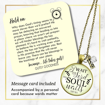 Gutsy Goodness Christian Necklace I Wait for Lord Psalm Bible Word Meaning Jewelry - Gutsy Goodness;Christian Necklace I Wait For Lord Psalm Bible Word Meaning Jewelry - Gutsy Goodness Handmade Jewelry Gifts