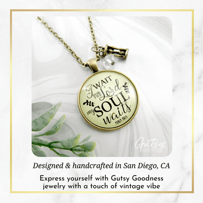 Gutsy Goodness Christian Necklace I Wait for Lord Psalm Bible Word Meaning Jewelry - Gutsy Goodness;Christian Necklace I Wait For Lord Psalm Bible Word Meaning Jewelry - Gutsy Goodness Handmade Jewelry Gifts