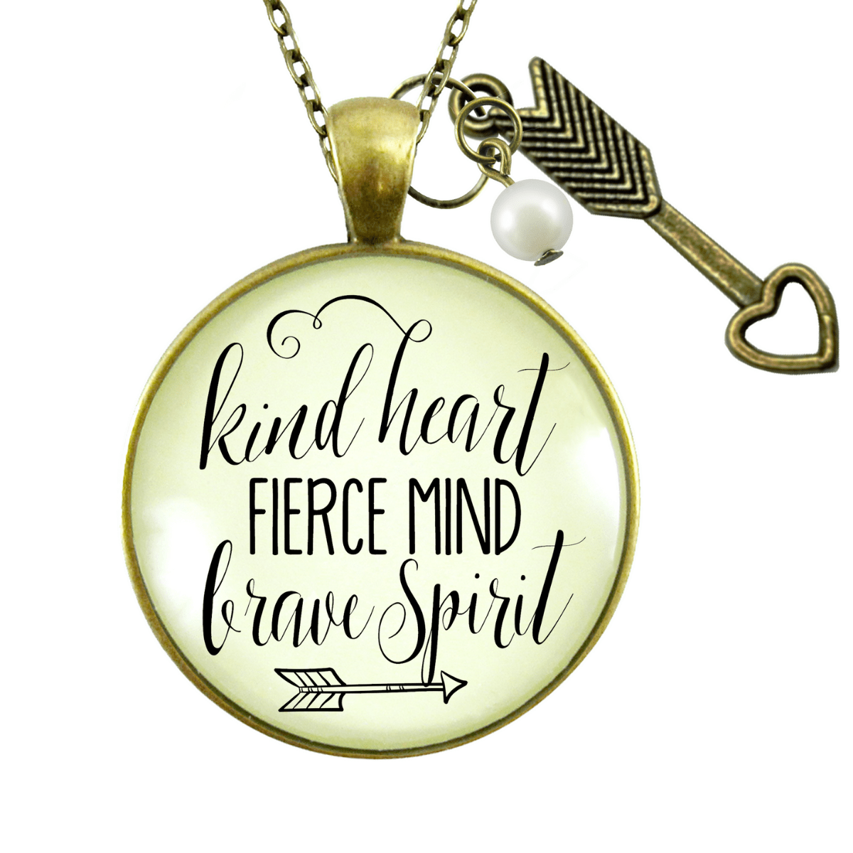 Gutsy Goodness Kindness Necklace Kind Heart Fierce Mind Brave Spirit Quote Jewelry - Gutsy Goodness Handmade Jewelry;Kindness Necklace Kind Heart Fierce Mind Brave Spirit Quote Jewelry - Gutsy Goodness Handmade Jewelry Gifts