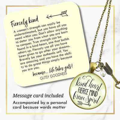 Gutsy Goodness Kindness Necklace Kind Heart Fierce Mind Brave Spirit Quote Jewelry - Gutsy Goodness Handmade Jewelry;Kindness Necklace Kind Heart Fierce Mind Brave Spirit Quote Jewelry - Gutsy Goodness Handmade Jewelry Gifts