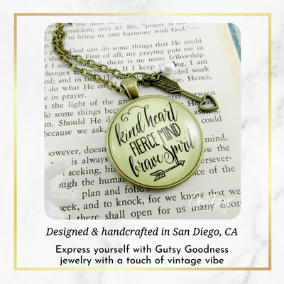 Gutsy Goodness Kindness Necklace Kind Heart Fierce Mind Brave Spirit Quote Jewelry - Gutsy Goodness Handmade Jewelry;Kindness Necklace Kind Heart Fierce Mind Brave Spirit Quote Jewelry - Gutsy Goodness Handmade Jewelry Gifts