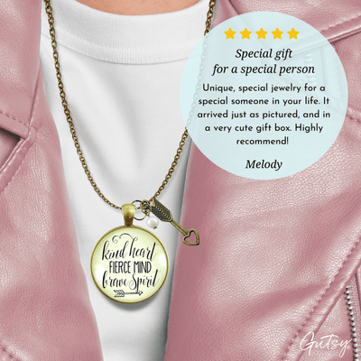 Gutsy Goodness Kindness Necklace Kind Heart Fierce Mind Brave Spirit Quote Jewelry - Gutsy Goodness Handmade Jewelry;Kindness Necklace Kind Heart Fierce Mind Brave Spirit Quote Jewelry - Gutsy Goodness Handmade Jewelry Gifts