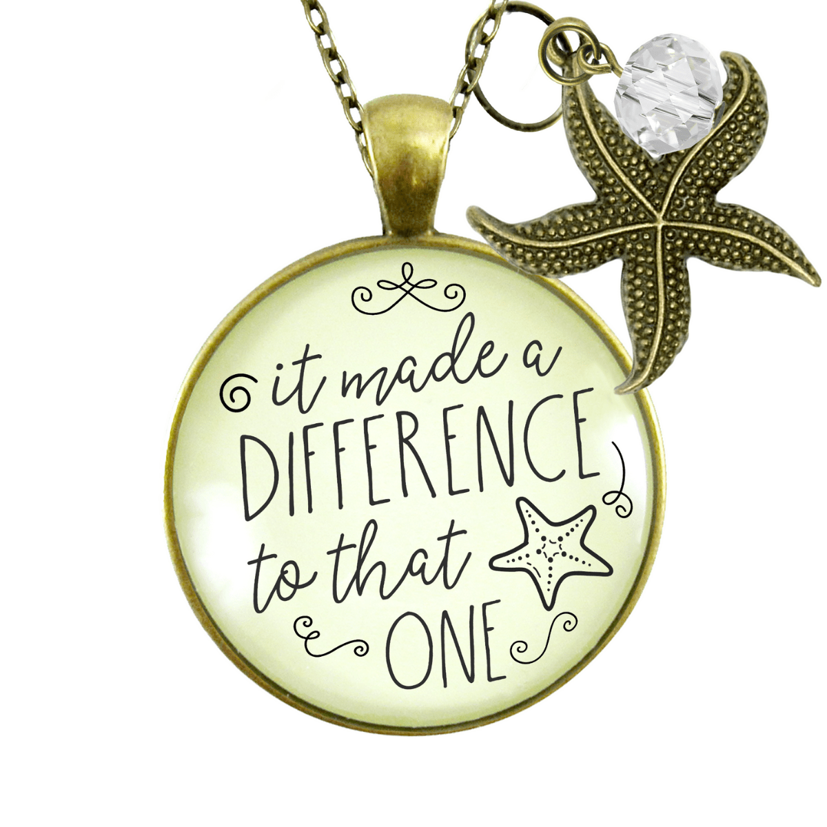 Gutsy Goodness Starfish Necklace Made Difference That One Teacher Story Appreciate Gift Jewelry - Gutsy Goodness Handmade Jewelry;Starfish Necklace Made Difference That One Teacher Story Appreciate Gift Jewelry - Gutsy Goodness Handmade Jewelry Gifts