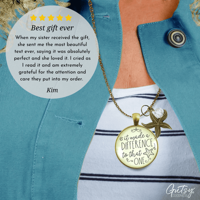 Gutsy Goodness Starfish Necklace Made Difference That One Teacher Story Appreciate Gift Jewelry - Gutsy Goodness Handmade Jewelry;Starfish Necklace Made Difference That One Teacher Story Appreciate Gift Jewelry - Gutsy Goodness Handmade Jewelry Gifts
