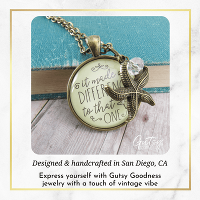 Gutsy Goodness Starfish Necklace Made Difference That One Teacher Story Appreciate Gift Jewelry - Gutsy Goodness Handmade Jewelry;Starfish Necklace Made Difference That One Teacher Story Appreciate Gift Jewelry - Gutsy Goodness Handmade Jewelry Gifts