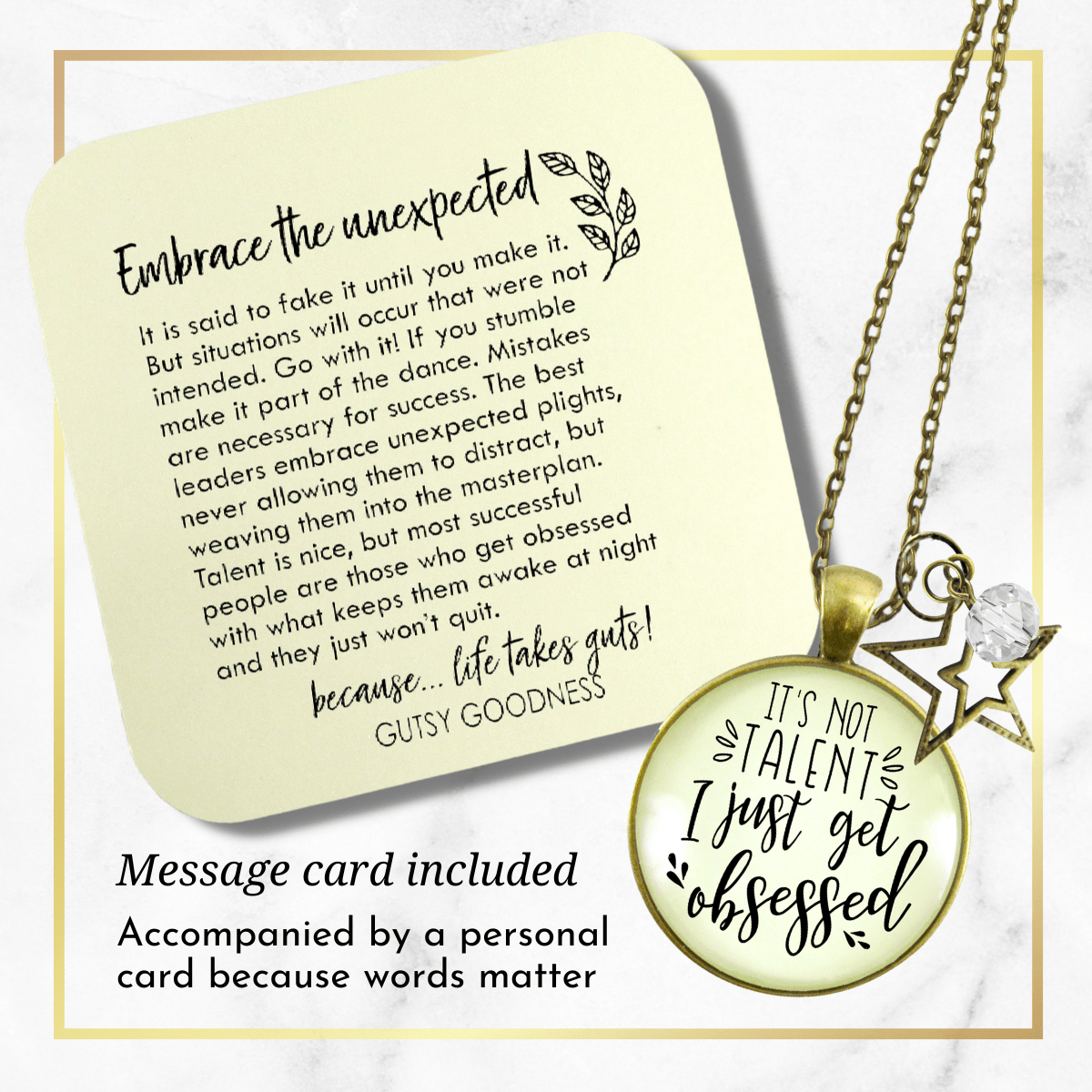Gutsy Goodness Hustle Novelty Necklace It's Not Talent I Just Get Obsessed Boss Attitude Jewelry - Gutsy Goodness Handmade Jewelry;Hustle Novelty Necklace It's Not Talent I Just Get Obsessed Boss Attitude Jewelry - Gutsy Goodness Handmade Jewelry Gifts