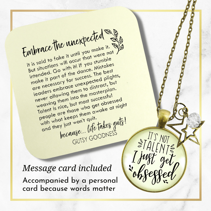 Gutsy Goodness Hustle Novelty Necklace It's Not Talent I Just Get Obsessed Boss Attitude Jewelry - Gutsy Goodness Handmade Jewelry;Hustle Novelty Necklace It's Not Talent I Just Get Obsessed Boss Attitude Jewelry - Gutsy Goodness Handmade Jewelry Gifts