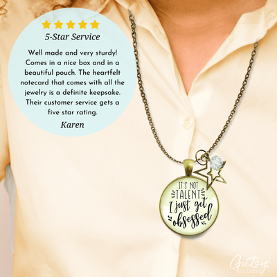 Gutsy Goodness Hustle Novelty Necklace It's Not Talent I Just Get Obsessed Boss Attitude Jewelry - Gutsy Goodness Handmade Jewelry;Hustle Novelty Necklace It's Not Talent I Just Get Obsessed Boss Attitude Jewelry - Gutsy Goodness Handmade Jewelry Gifts