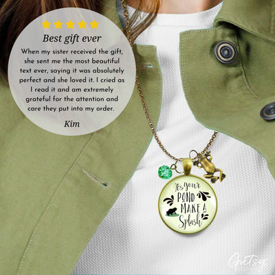 Gutsy Goodness Frog Necklace It's Your Pond Make a Splash Success Life Quote Jewelry - Gutsy Goodness Handmade Jewelry;Frog Necklace It's Your Pond Make A Splash Success Life Quote Jewelry - Gutsy Goodness Handmade Jewelry Gifts