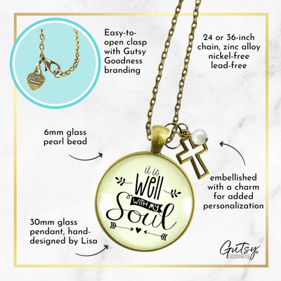 Gutsy Goodness Inspirational Faith Necklace It is Well with My Soul Hymn Jewelry - Gutsy Goodness Handmade Jewelry;Inspirational Faith Necklace It Is Well With My Soul Hymn Jewelry - Gutsy Goodness Handmade Jewelry Gifts