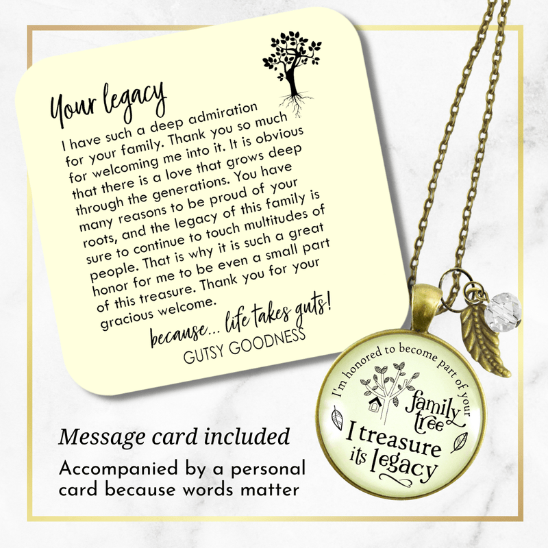 Mother Necklace Family Tree Jewelry Blended Step in Law Families Gift - Gutsy Goodness