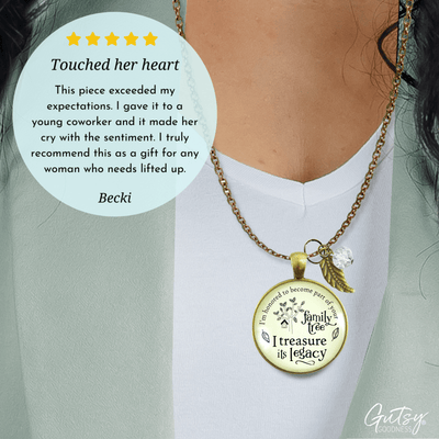 Mother Necklace Family Tree Jewelry Blended Step in Law Families Gift - Gutsy Goodness