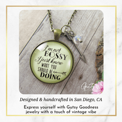 Gutsy Goodness I'm Not Bossy I Just Know What You Should Be Doing Necklace Jewelry Gift - Gutsy Goodness Handmade Jewelry;I'm Not Bossy I Just Know What You Should Be Doing Necklace Jewelry Gift - Gutsy Goodness Handmade Jewelry Gifts
