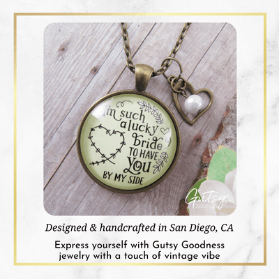 Gutsy Goodness Bridesmaid Necklace I'm Lucky Bride Wedding Bachelorette Party Gift - Gutsy Goodness Handmade Jewelry;Bridesmaid Necklace I'm Lucky Bride Wedding Bachelorette Party Gift - Gutsy Goodness Handmade Jewelry Gifts