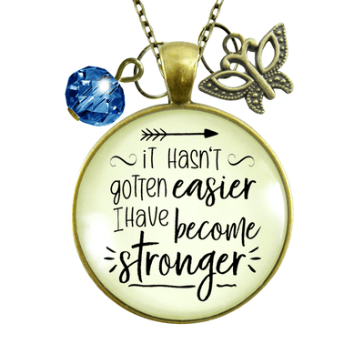 Strength Necklace It Hasn't Gotten Easier Jewelry Believe Pendant Butterfly Charm - Gutsy Goodness
