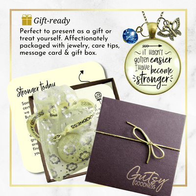Strength Necklace It Hasn't Gotten Easier Jewelry Believe Pendant Butterfly Charm - Gutsy Goodness