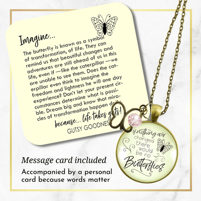 Gutsy Goodness Butterfly NecklaceIf Nothing Changed Inspirational Word Butterfly Charm Pink Bead - Gutsy Goodness Handmade Jewelry;Butterfly Necklaceif Nothing Changed Inspirational Word Butterfly Charm Pink Bead - Gutsy Goodness Handmade Jewelry Gifts