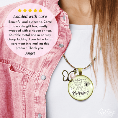Gutsy Goodness Butterfly NecklaceIf Nothing Changed Inspirational Word Butterfly Charm Pink Bead - Gutsy Goodness Handmade Jewelry;Butterfly Necklaceif Nothing Changed Inspirational Word Butterfly Charm Pink Bead - Gutsy Goodness Handmade Jewelry Gifts