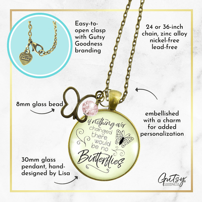 Gutsy Goodness Butterfly NecklaceIf Nothing Changed Inspirational Word Butterfly Charm Pink Bead - Gutsy Goodness Handmade Jewelry;Butterfly Necklaceif Nothing Changed Inspirational Word Butterfly Charm Pink Bead - Gutsy Goodness Handmade Jewelry Gifts