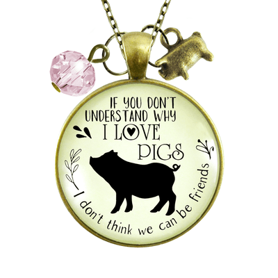 Gutsy Goodness Pig Friendship Necklace Country Girl Pig Lovers Inspired Jewelry - Gutsy Goodness;Pig Friendship Necklace Country Girl Pig Lovers Inspired Jewelry - Gutsy Goodness Handmade Jewelry Gifts