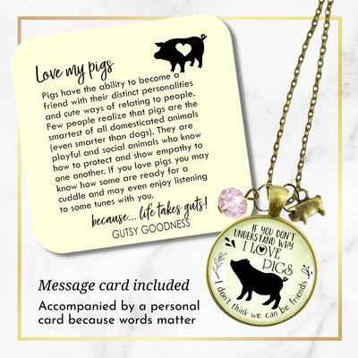 Gutsy Goodness Pig Friendship Necklace Country Girl Pig Lovers Inspired Jewelry - Gutsy Goodness;Pig Friendship Necklace Country Girl Pig Lovers Inspired Jewelry - Gutsy Goodness Handmade Jewelry Gifts