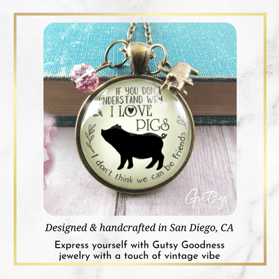 Gutsy Goodness Pig Friendship Necklace Country Girl Pig Lovers Inspired Jewelry - Gutsy Goodness;Pig Friendship Necklace Country Girl Pig Lovers Inspired Jewelry - Gutsy Goodness Handmade Jewelry Gifts