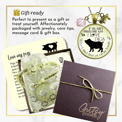 Gutsy Goodness Pig Friendship Necklace Country Girl Pig Lovers Inspired Jewelry - Gutsy Goodness;Pig Friendship Necklace Country Girl Pig Lovers Inspired Jewelry - Gutsy Goodness Handmade Jewelry Gifts