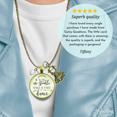 Gutsy Goodness Inspirational Necklace If You Stumble Dance Quote Jewelry Tutu Charm - Gutsy Goodness Handmade Jewelry;Inspirational Necklace If You Stumble Dance Quote Jewelry Tutu Charm - Gutsy Goodness Handmade Jewelry Gifts