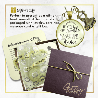 Gutsy Goodness Inspirational Necklace If You Stumble Dance Quote Jewelry Tutu Charm - Gutsy Goodness Handmade Jewelry;Inspirational Necklace If You Stumble Dance Quote Jewelry Tutu Charm - Gutsy Goodness Handmade Jewelry Gifts