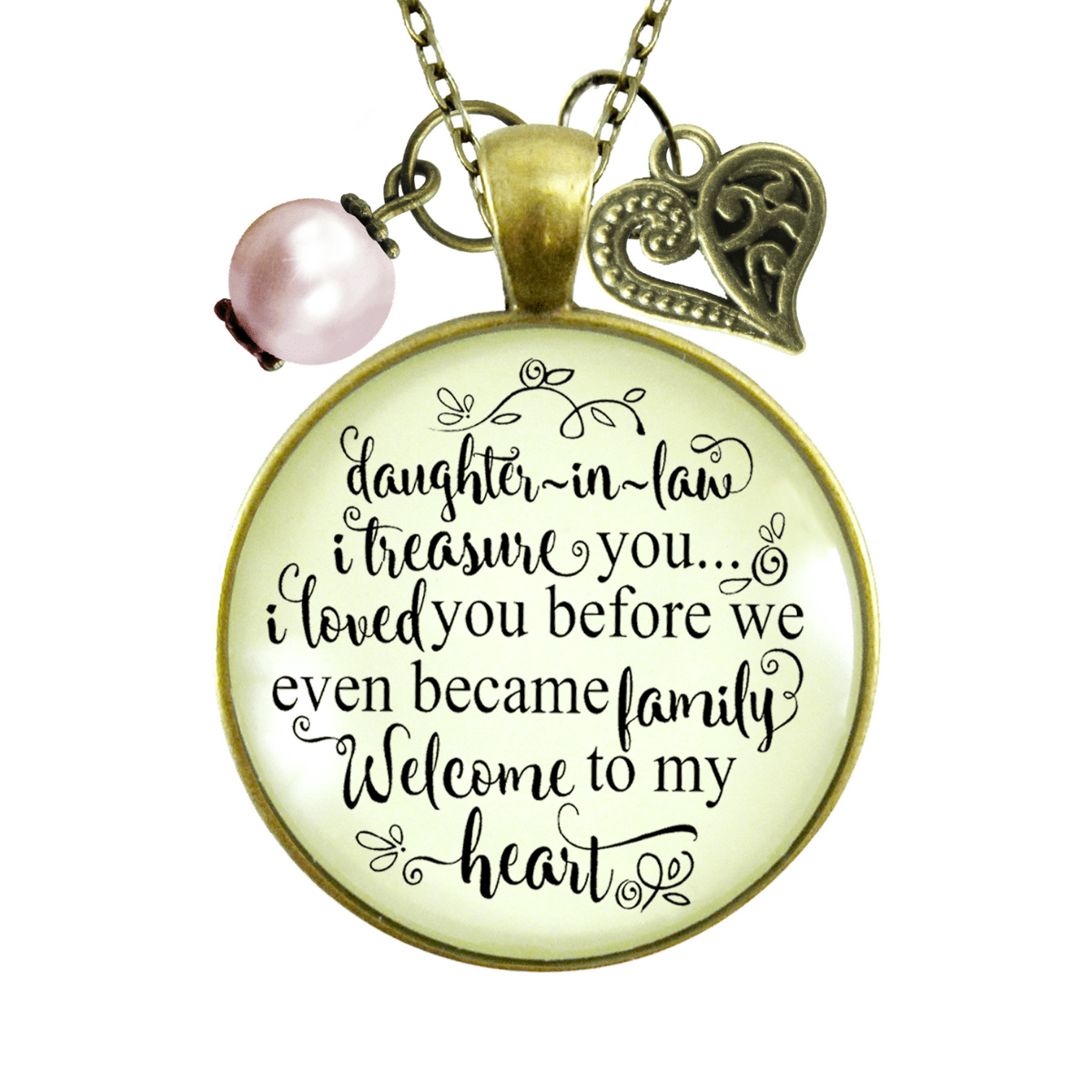 My Daughter Necklace Pendant Gift: Love from Mom and Dad, Silver Chain –  Happy ShoppYng
