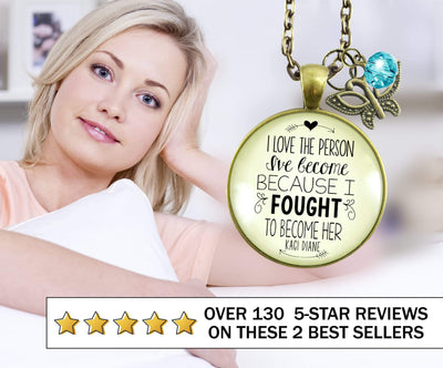 Resilient Woman Necklace Bundle Set of 2 | I Love The Person | She Has Fire In Her Soul 24" - Gutsy Goodness Handmade Jewelry