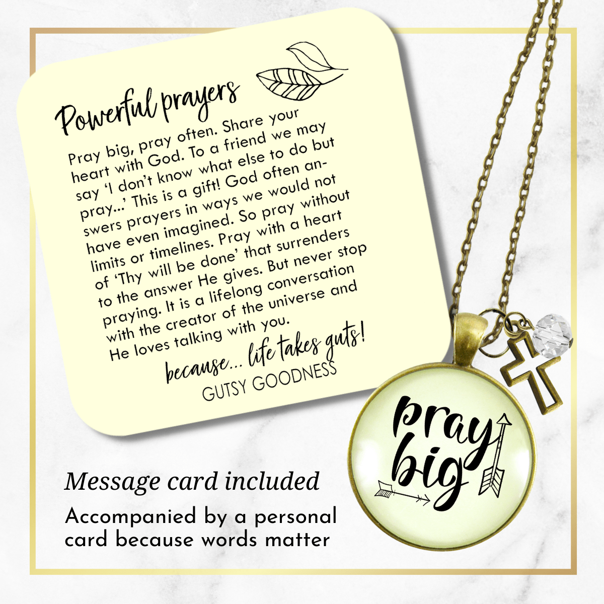 Gutsy Goodness Pray Big Christian Saying Necklace Positive Life Attitude Jewelry - Gutsy Goodness Handmade Jewelry;Pray Big Christian Saying Necklace Positive Life Attitude Jewelry - Gutsy Goodness Handmade Jewelry Gifts