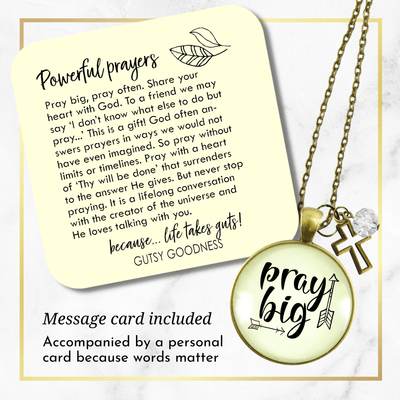 Gutsy Goodness Pray Big Christian Saying Necklace Positive Life Attitude Jewelry - Gutsy Goodness Handmade Jewelry;Pray Big Christian Saying Necklace Positive Life Attitude Jewelry - Gutsy Goodness Handmade Jewelry Gifts