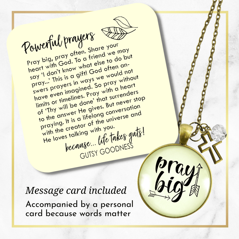 Gutsy Goodness Pray Big Christian Saying Necklace Positive Life Attitude Jewelry - Gutsy Goodness Handmade Jewelry;Pray Big Christian Saying Necklace Positive Life Attitude Jewelry - Gutsy Goodness Handmade Jewelry Gifts