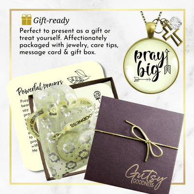 Gutsy Goodness Pray Big Christian Saying Necklace Positive Life Attitude Jewelry - Gutsy Goodness Handmade Jewelry;Pray Big Christian Saying Necklace Positive Life Attitude Jewelry - Gutsy Goodness Handmade Jewelry Gifts