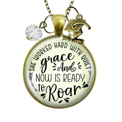 Graduation Necklace She Worked Hard Quiet Grace Congratulations Graduate