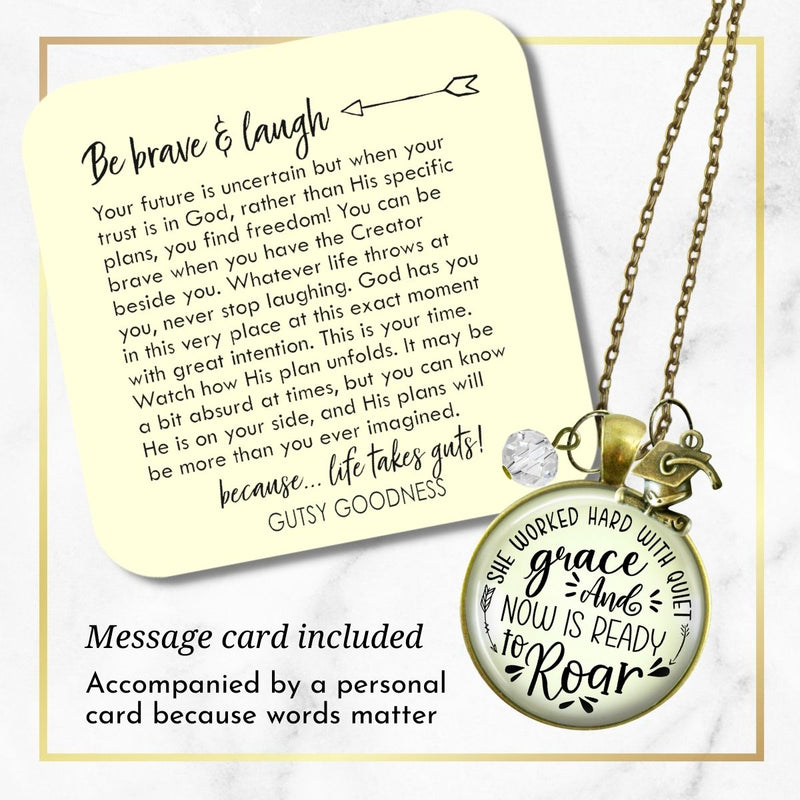 Graduation Necklace She Worked Hard Quiet Grace Congratulations Graduate Card