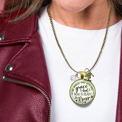 Graduation Necklace She Worked Hard Quiet Grace Congratulations Graduate Card