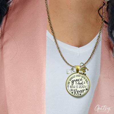 Graduation Necklace She Worked Hard Quiet Grace Congratulations Graduate Card