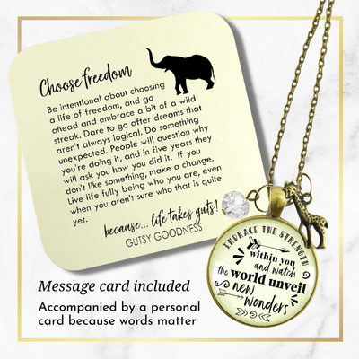 Gutsy Goodness Giraffe Necklace Embrace Strength Within You Adventure Theme Jewelry - Gutsy Goodness Handmade Jewelry;Giraffe Necklace Embrace Strength Within You Adventure Theme Jewelry - Gutsy Goodness Handmade Jewelry Gifts