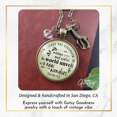 Gutsy Goodness Giraffe Necklace Embrace Strength Within You Adventure Theme Jewelry - Gutsy Goodness Handmade Jewelry;Giraffe Necklace Embrace Strength Within You Adventure Theme Jewelry - Gutsy Goodness Handmade Jewelry Gifts