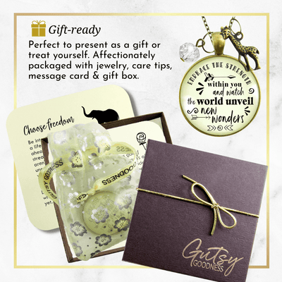 Gutsy Goodness Giraffe Necklace Embrace Strength Within You Adventure Theme Jewelry - Gutsy Goodness Handmade Jewelry;Giraffe Necklace Embrace Strength Within You Adventure Theme Jewelry - Gutsy Goodness Handmade Jewelry Gifts
