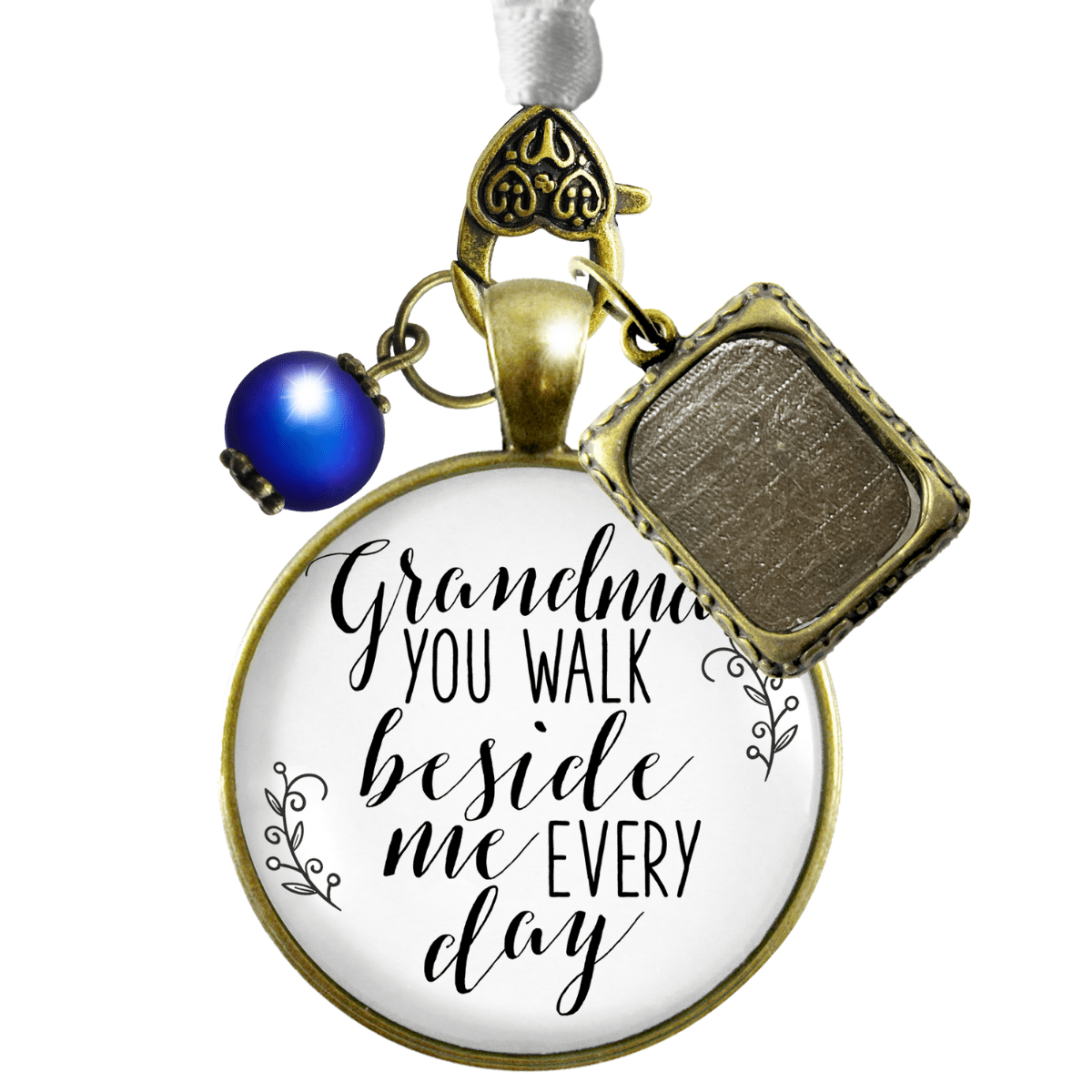 Grandma You Walk Beside Me Every Day Bronze Wedding Bouquet Charm