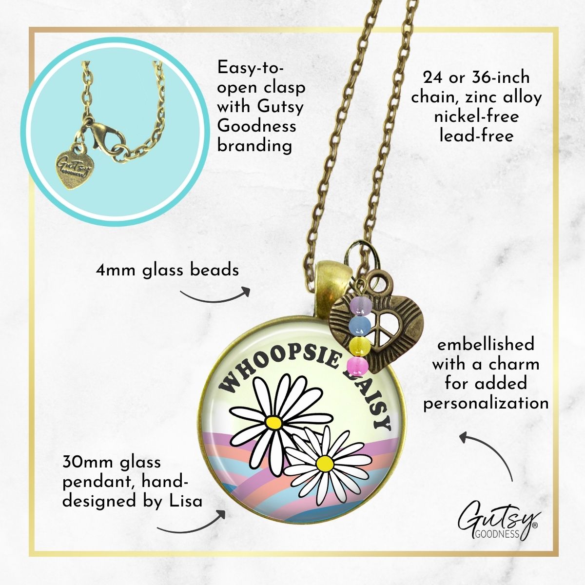 Handmade Gutsy Goodness Jewelry Counting My Blessings Under The Neon Moon Necklace Southwest Boho Style Charm Jewelry & Message Card