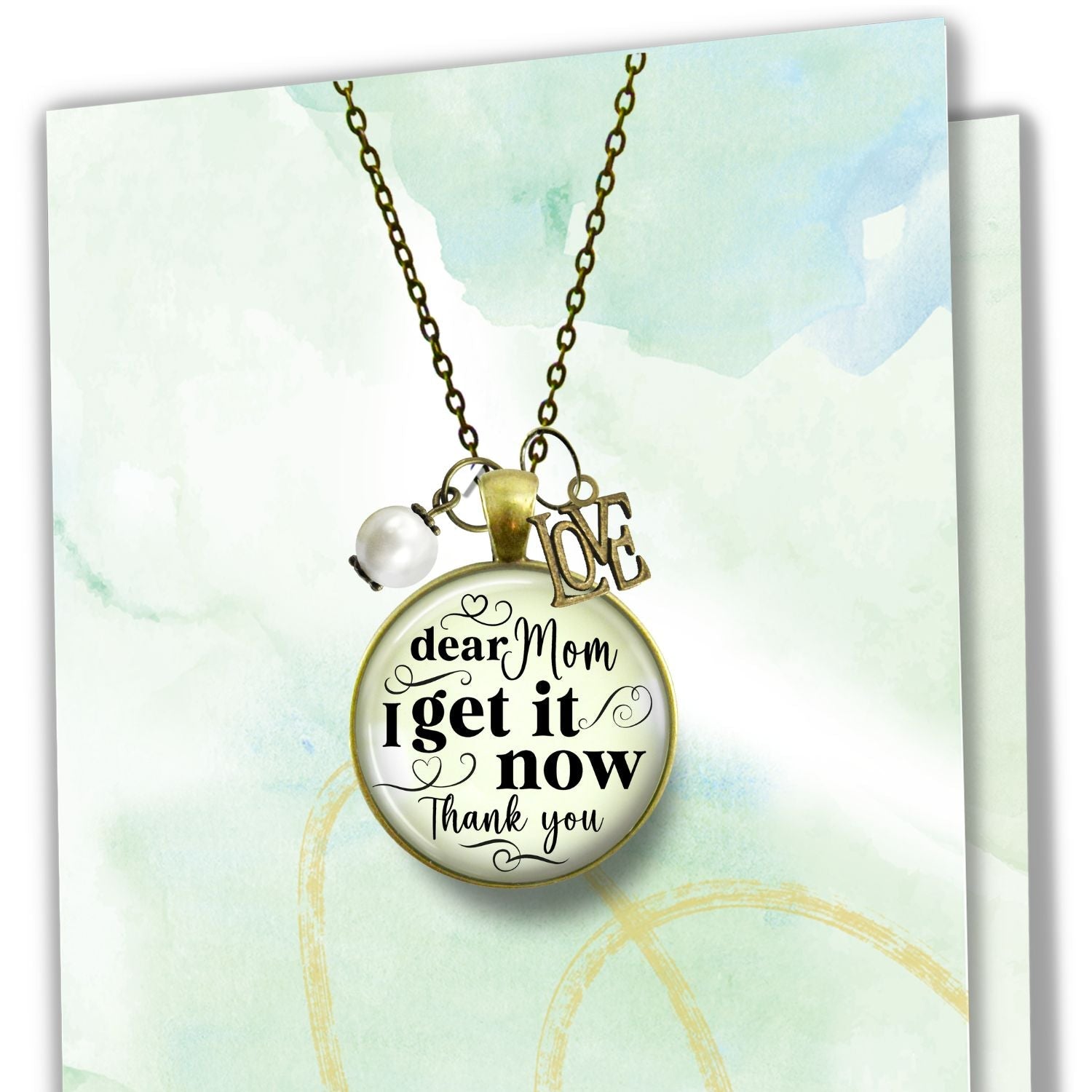 Handmade Gutsy Goodness Jewelry Dear Mom I Get It Now Necklace Gift From Adult Daughter Love You Theme Boho Jewelry & Message Card