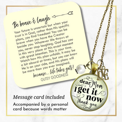 Handmade Gutsy Goodness Jewelry Message Card Dear Mom I Get It Now Necklace Gift From Adult Daughter Love You Theme Boho Jewelry & Message Card